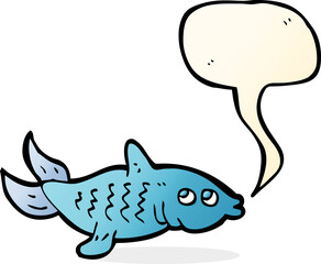 cartoon fish with speech bubble