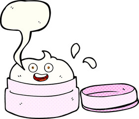 comic book speech bubble cartoon face cream