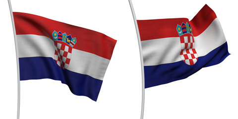 Croatia Two Model ALPHA BACKROUND Flag