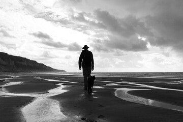 Man walking beach