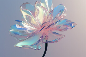 Flower made of glass. AI generated image.	