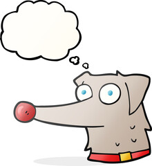 thought bubble cartoon dog with collar