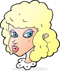 cartoon suspicious woman