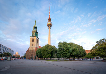 St. Mary Church and TV Tower (Fernsehturm) - Berlin, Germany