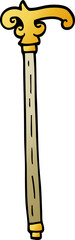 cartoon doodle fancy walking stick