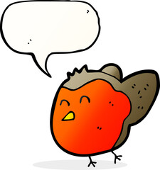 cartoon robin with speech bubble