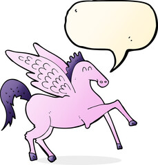 cartoon pegasus with speech bubble