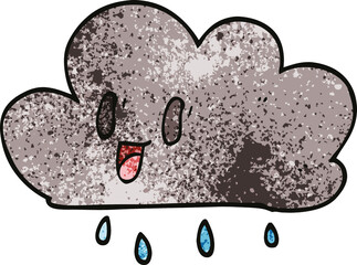 cartoon doodle happy grey cloud
