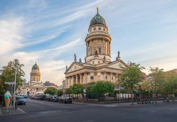 Fototapeta na wymiar French and German Cathedrals at Gendarmenmarkt Square - Berlin, Germany