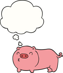 cartoon pig and thought bubble