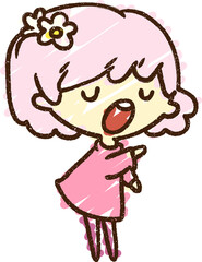 Girl Singing Chalk Drawing