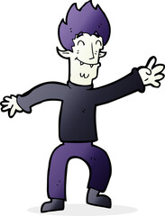 cartoon happy vampire man