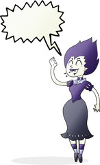 speech bubble cartoon vampire girl