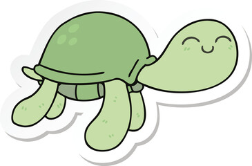 sticker of a quirky hand drawn cartoon turtle