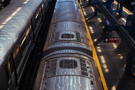 Subway train At Coney Island, Brooklyn, NYC