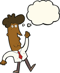 cartoon office man with thought bubble