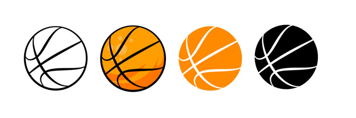 Set of  basketball ball icon