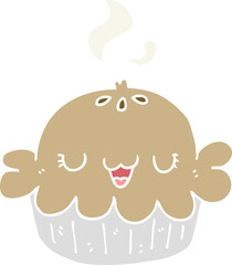 cute flat color style cartoon pie