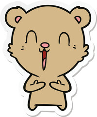 sticker of a happy cartoon bear