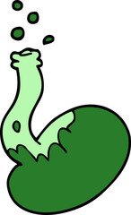 cartoon doodle bubbling chemicals