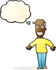 cartoon annoyed old man with thought bubble