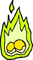 cartoon doodle spooky burning halloween coals