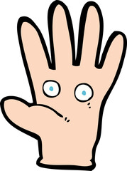 cartoon hand with eyes