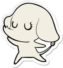 sticker of a cute cartoon elephant