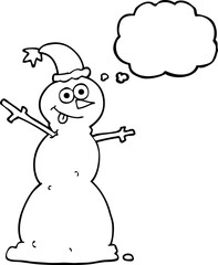 thought bubble cartoon snowman