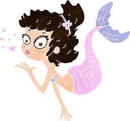 cartoon pretty mermaid