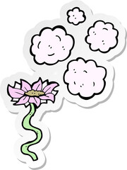 sticker of a cartoon flower