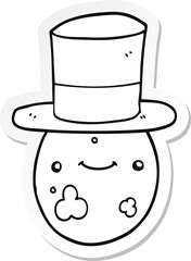 sticker of a cartoon posh egg