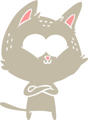 flat color style cartoon cat
