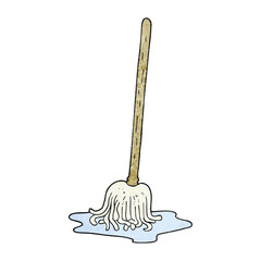 textured cartoon mop