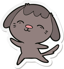 sticker of a happy cartoon dog