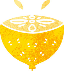 quirky retro illustration style cartoon lemon