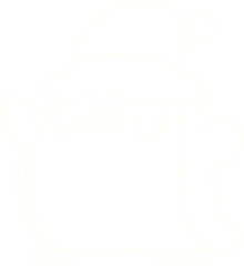 Christmas Penguin Chalk Drawing