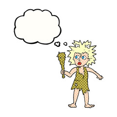 thought bubble cartoon cave woman