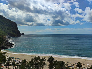 Palm beach in Alanya, Turkey