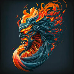 abstract background burning 3d logo rendering, fantasy art. Generative AI