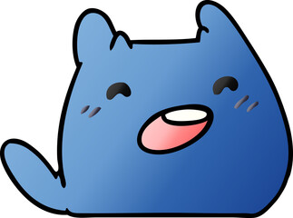 gradient cartoon of kawaii alien pet