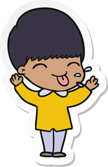 sticker of a cartoon funny boy