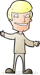 cartoon grinning man