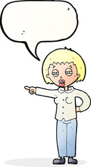 cartoon woman telling off with speech bubble