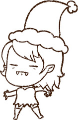 Festive Vampire Charcoal Drawing