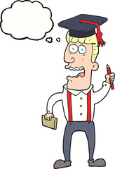 thought bubble cartoon stressed student