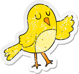 retro distressed sticker of a cartoon bird