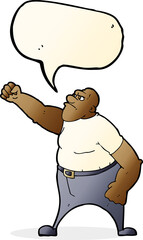 cartoon angry man with speech bubble