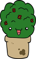cartoon shrub in pot