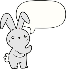 cute cartoon rabbit and speech bubble